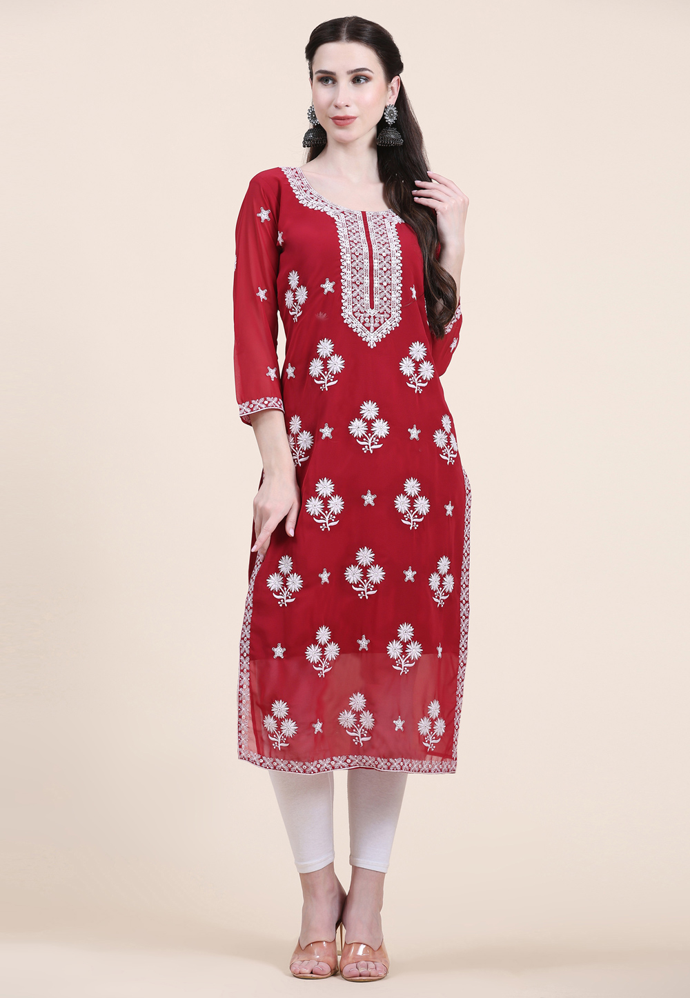Red Georgette Kurti 264305