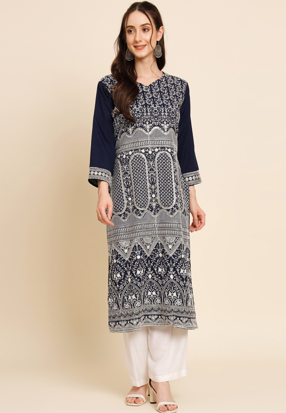 Navy Blue Crepe Tunic 265149