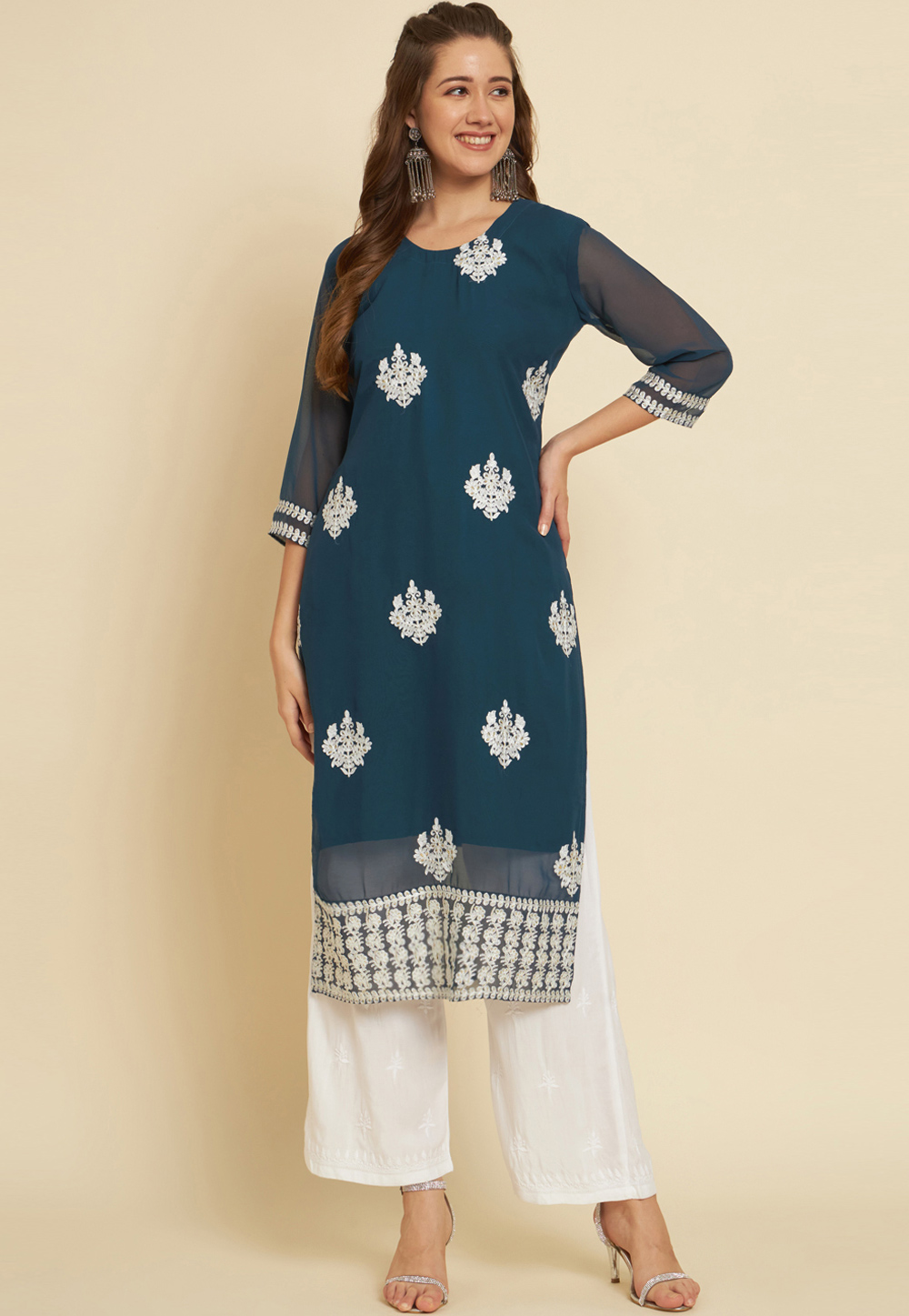 Teal Georgette Tunic 265757
