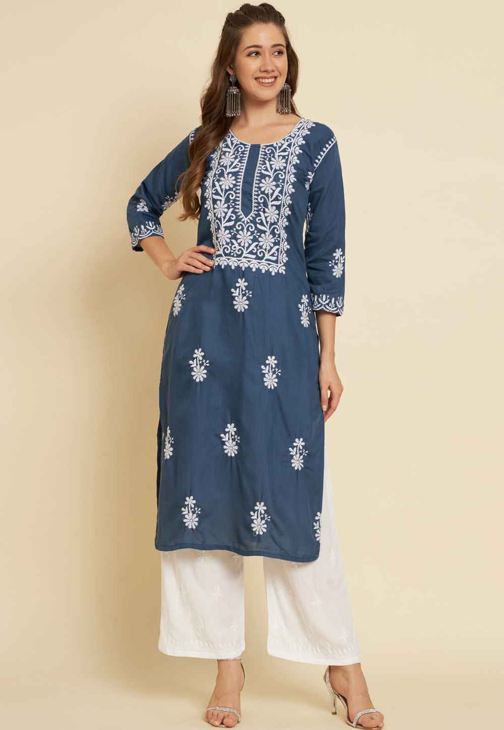 Blue Cotton Kurti 265767