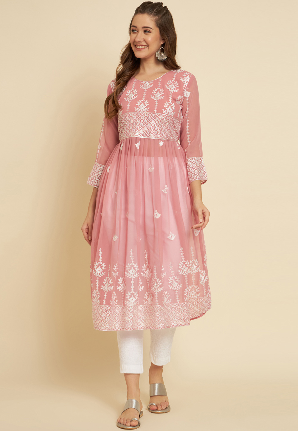 Pink Georgette Kurti 265773