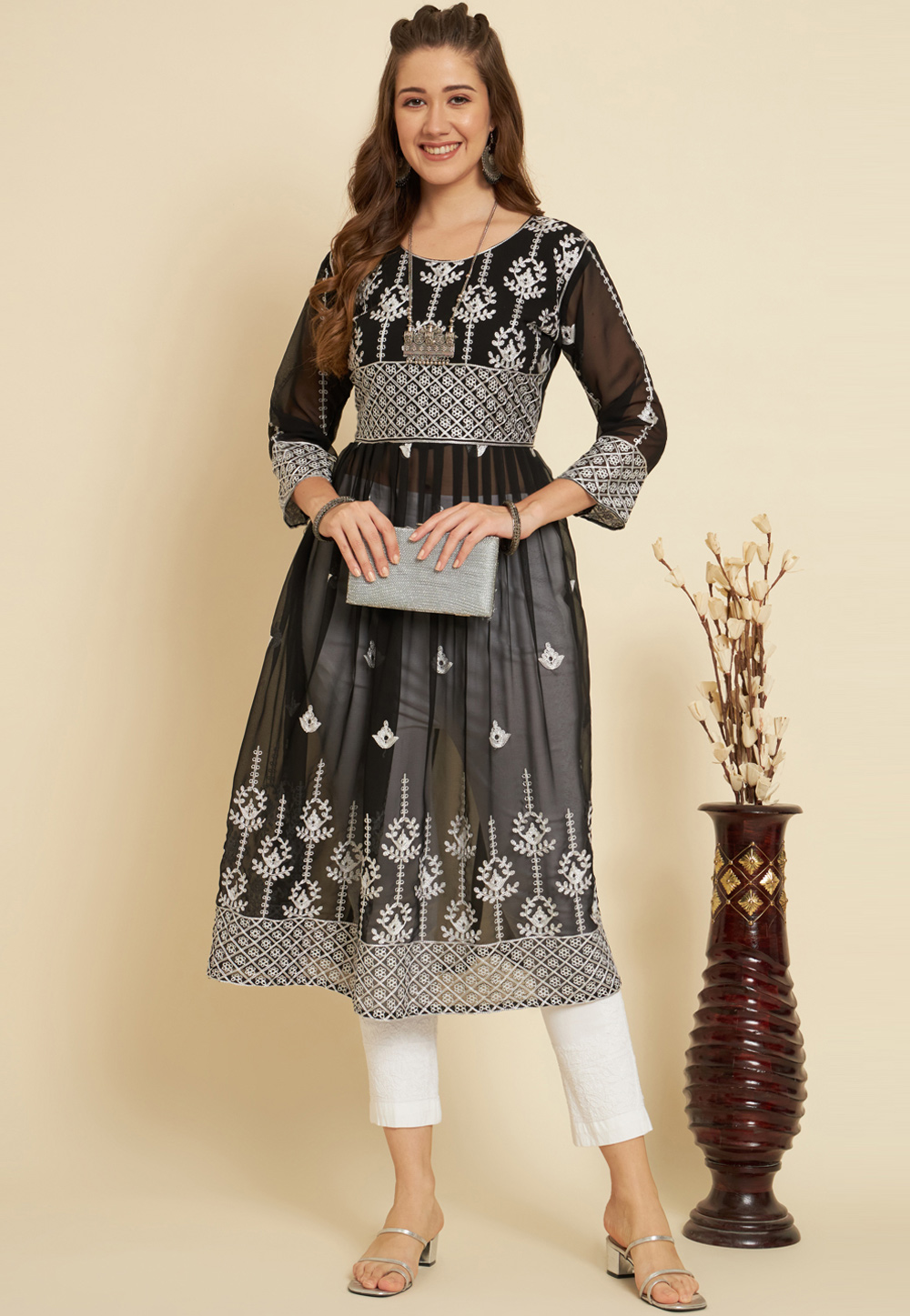 Black Georgette Tunic 265774