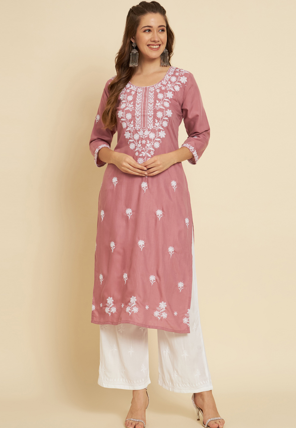 Pink Cotton Kurti 265880