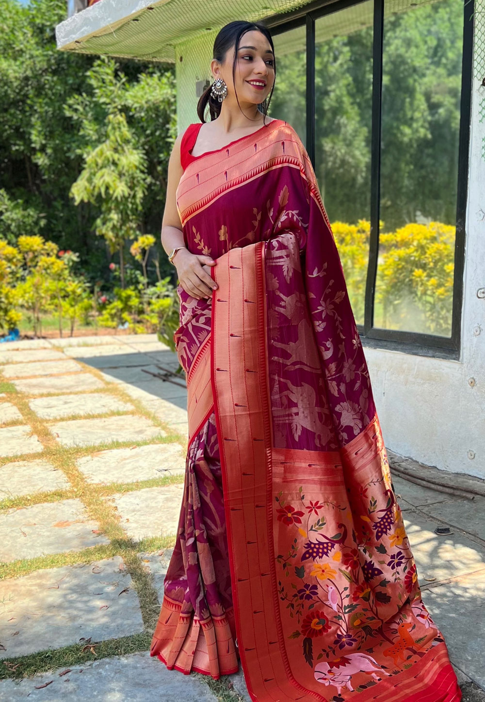 Purple Soft Silk Paithani Saree 266241