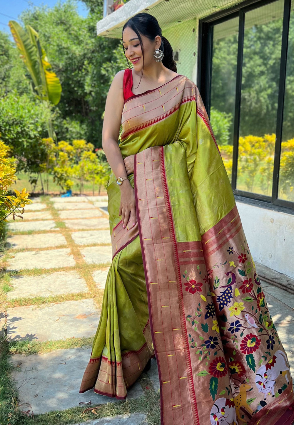 Light Green Soft Silk Paithani Saree 266243