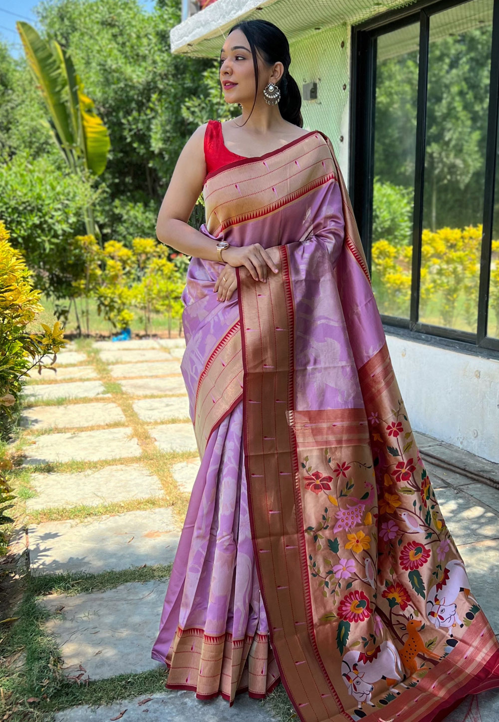 Light Purple Soft Silk Paithani Saree 266245