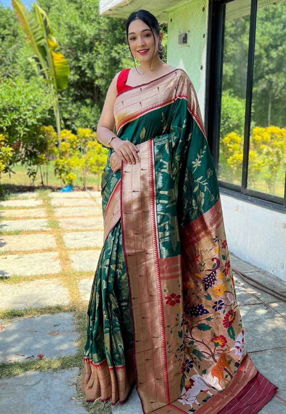 Green Soft Silk Paithani Saree 266249