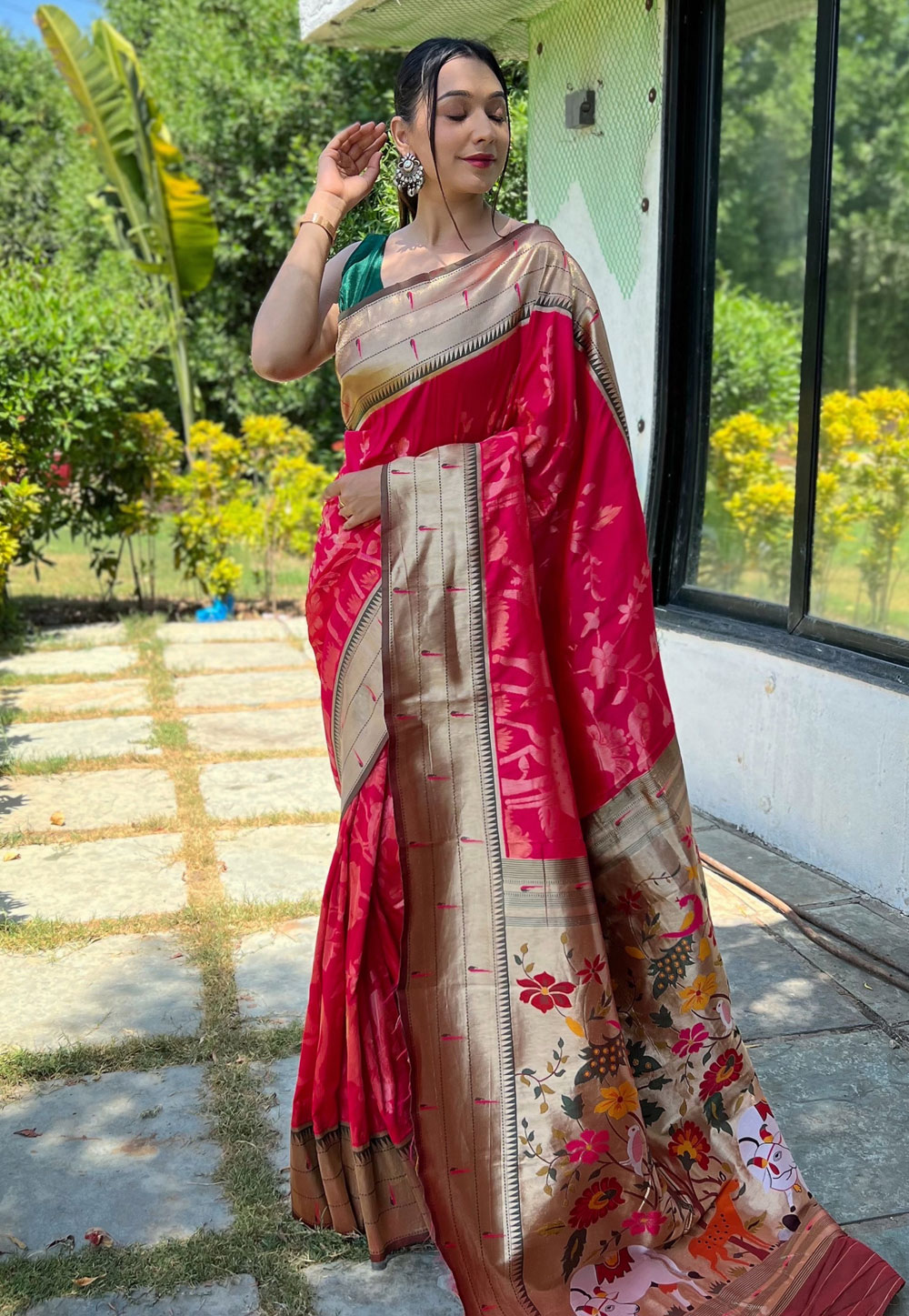 Magenta Soft Silk Paithani Saree 266251