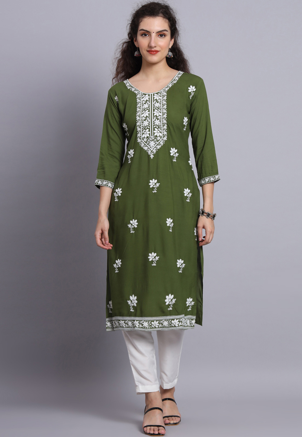 Mehndi Rayon Long Tunic 268430