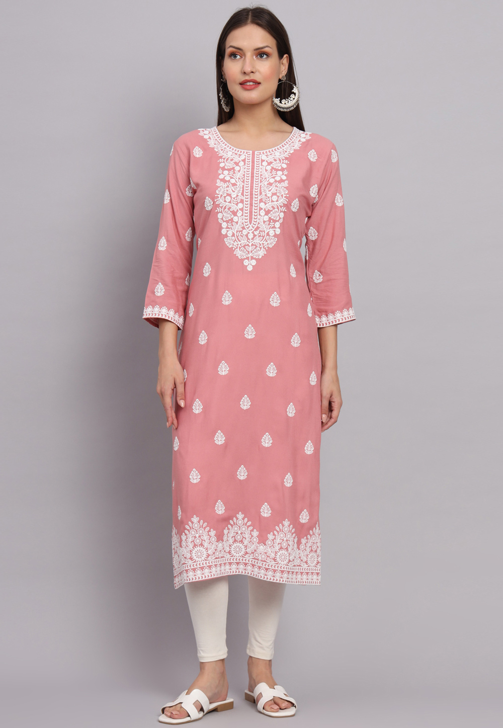 Pink Rayon Long Tunic 268436