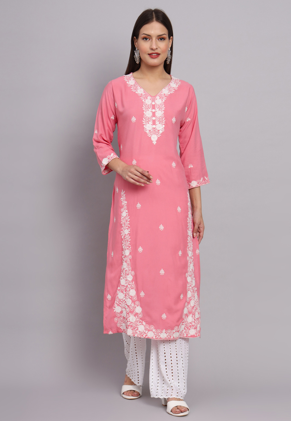 Pink Rayon Long Tunic 268520