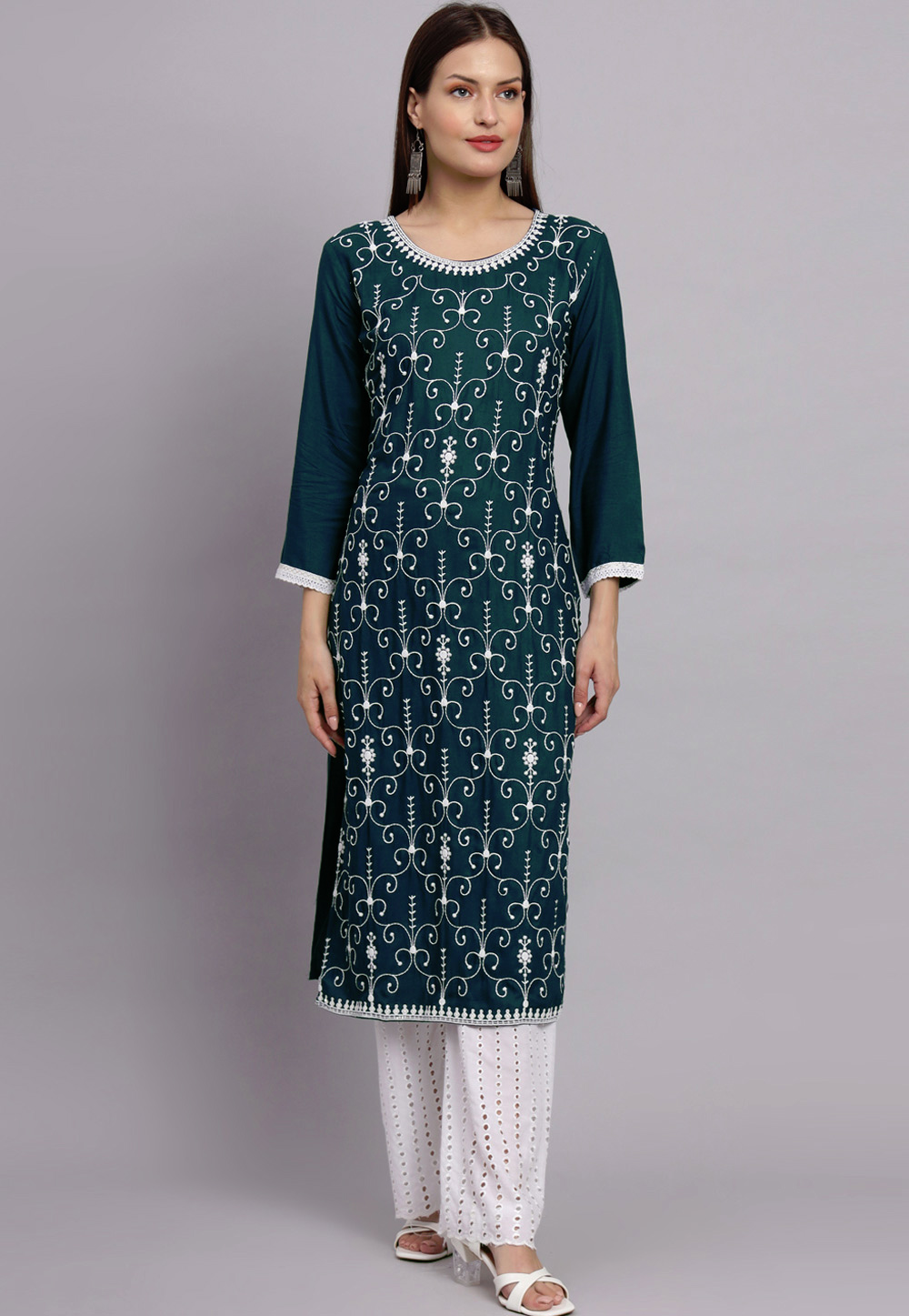 Teal Rayon Long Tunic 268623
