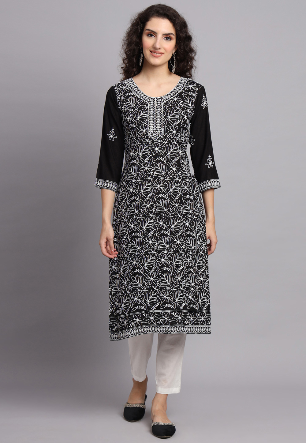 Black Rayon Long Tunic 268639