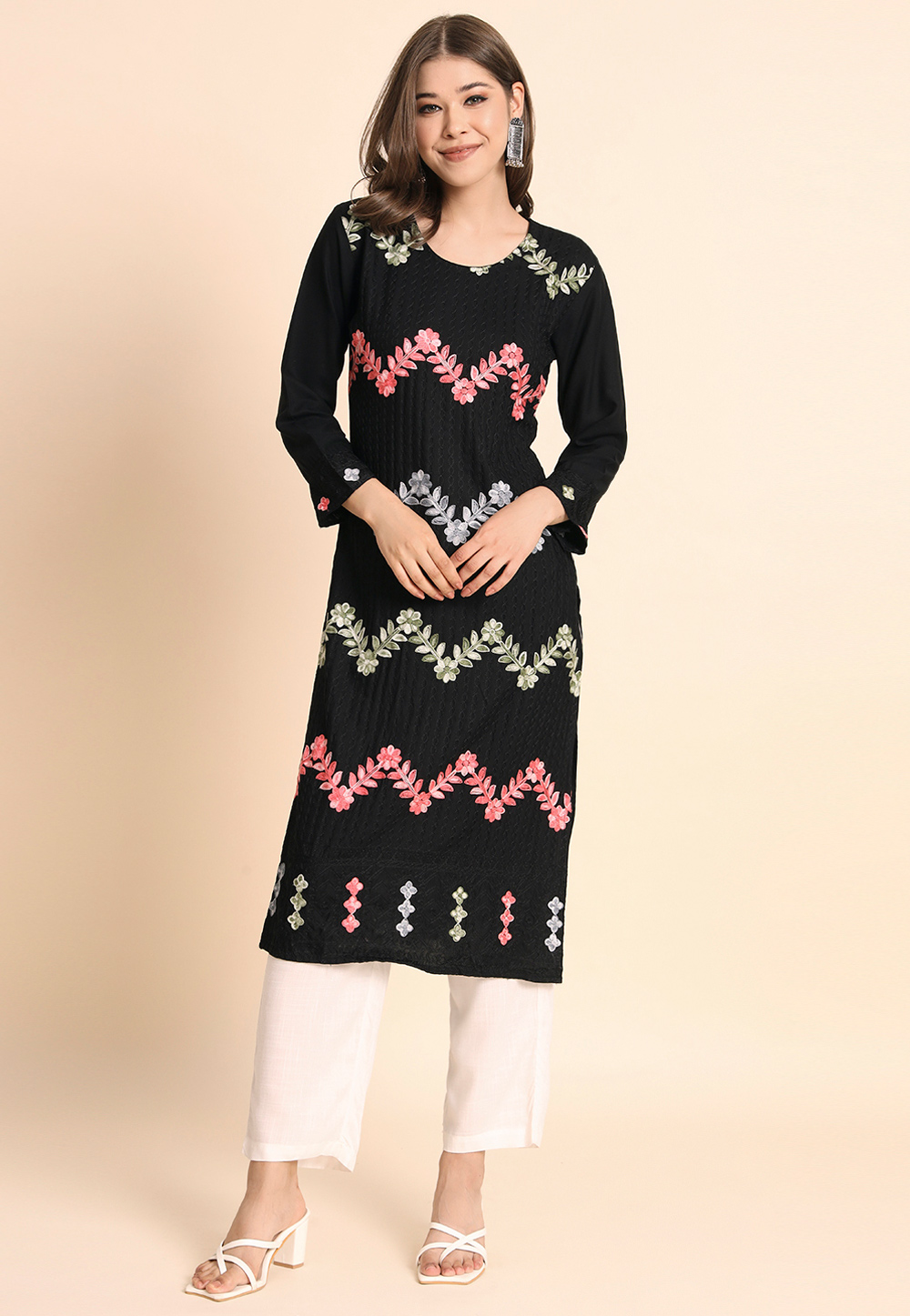 Black Rayon Long Tunic 268980