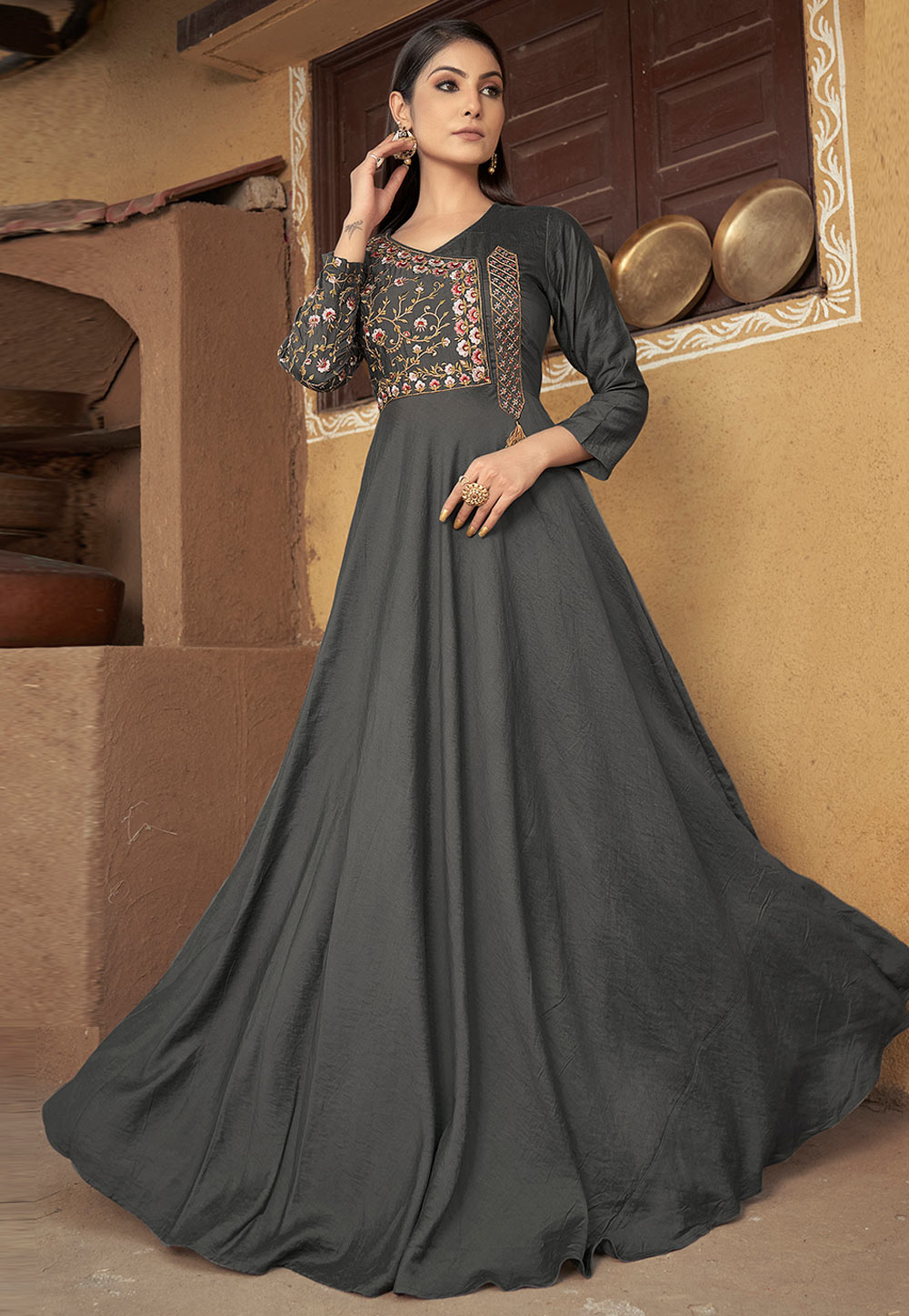 Grey Muslin Gown 269782