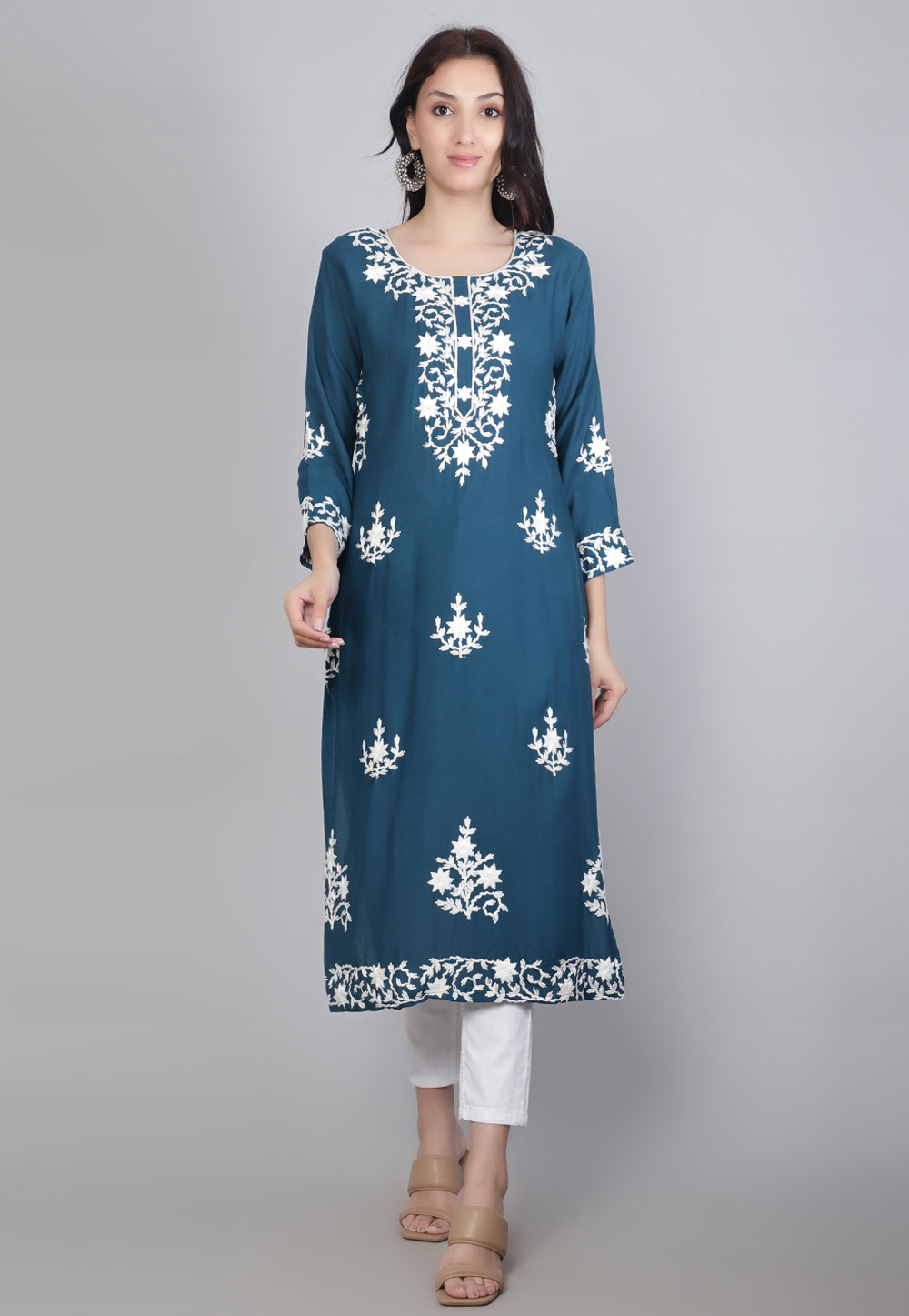 Teal Rayon Long Tunic 269871