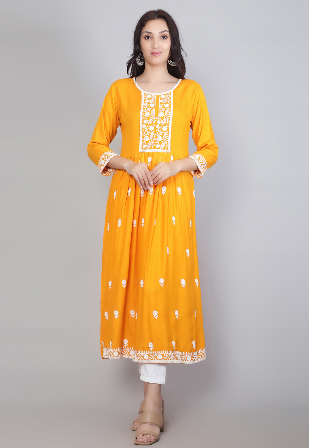 Yellow Rayon Long Tunic 269988