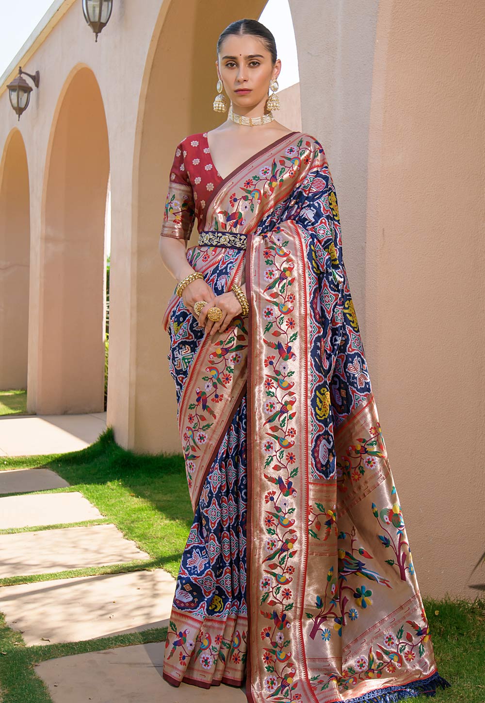 Navy Blue Silk Paithani Saree 270270
