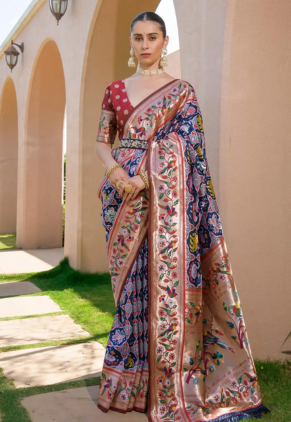 Navy Blue Silk Paithani Saree 270270