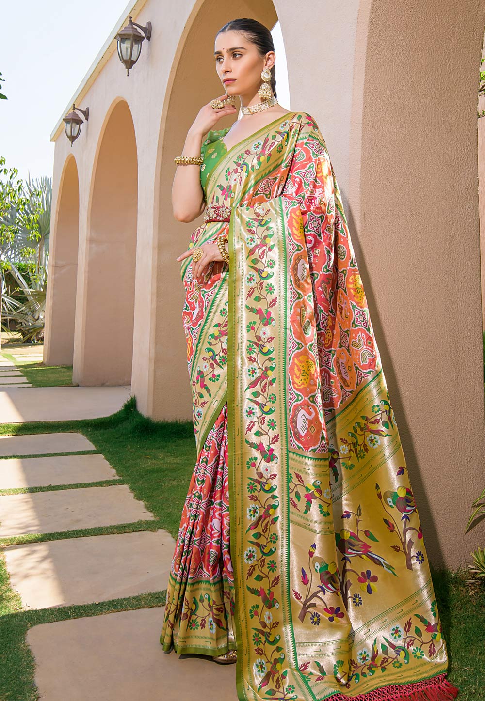Orange Silk Paithani Saree 270272