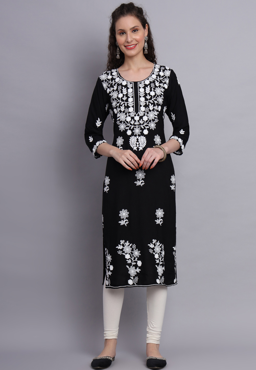 Black Rayon Long Tunic 270139