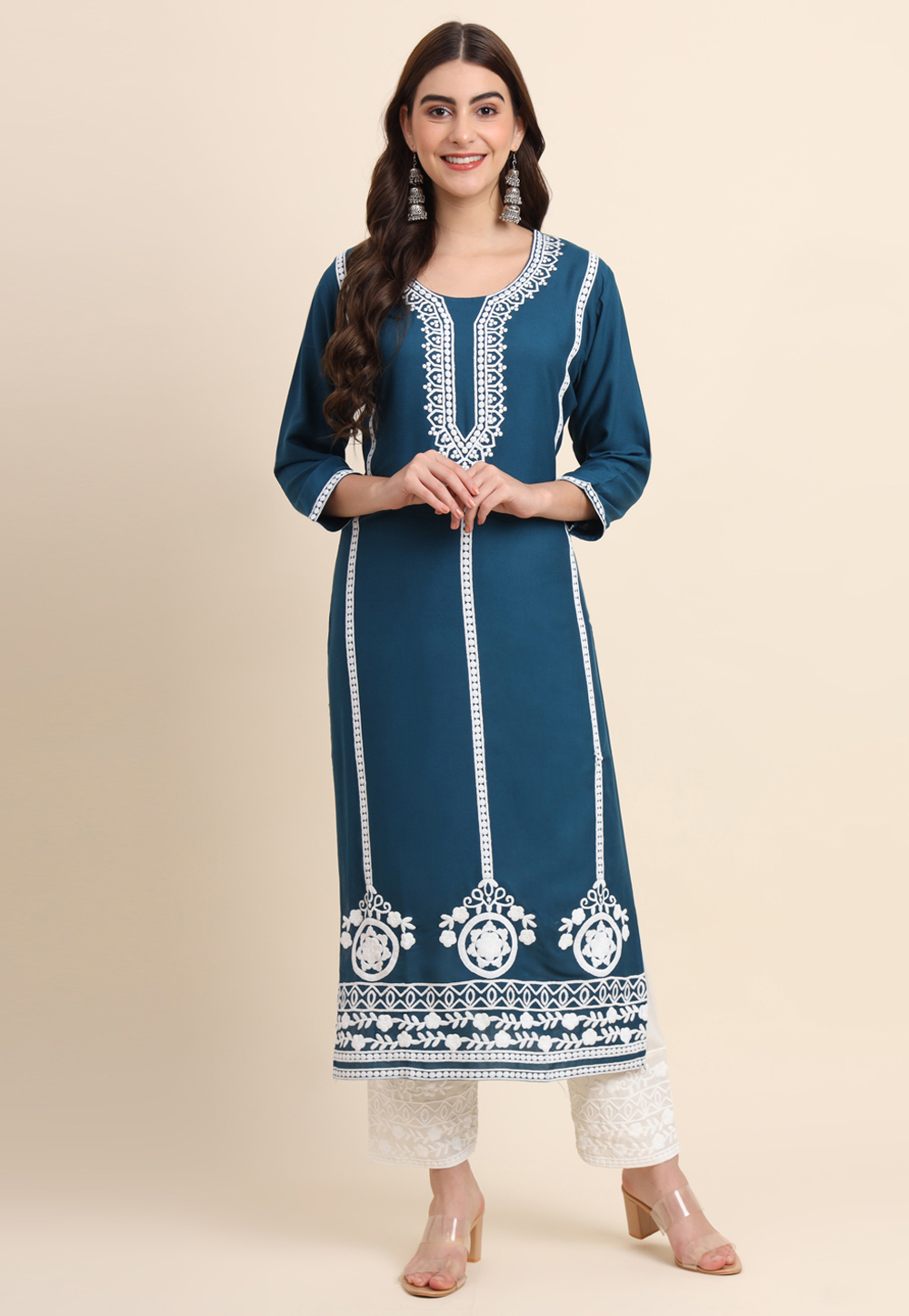 Teal Rayon Long Tunic 276788