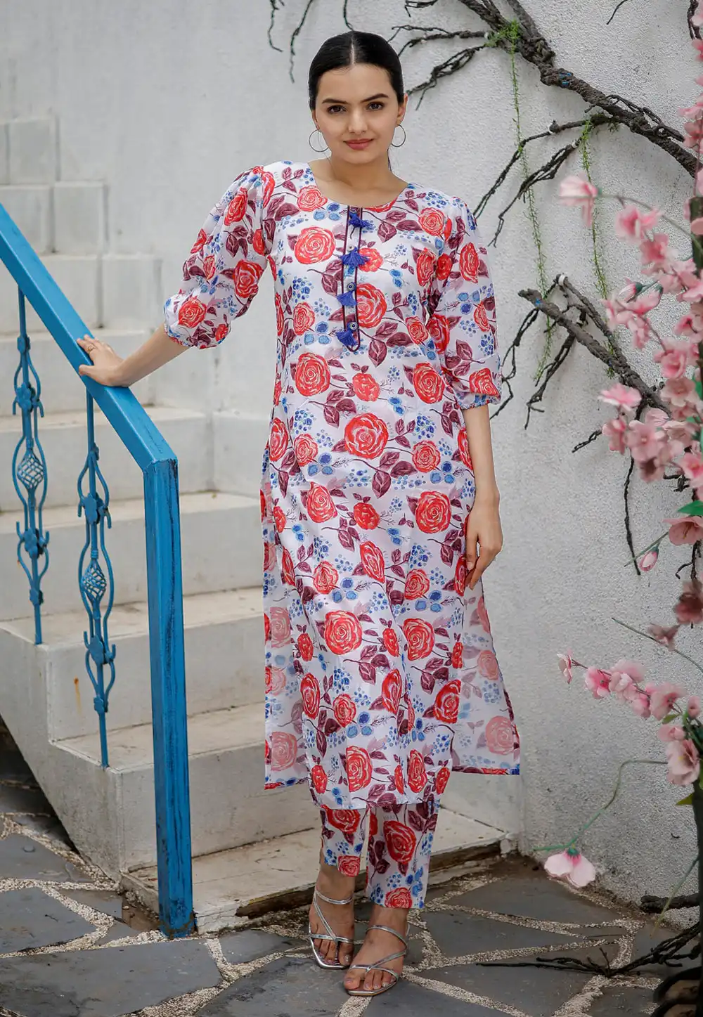 Off White Muslin Kurta Set With Pant 270744