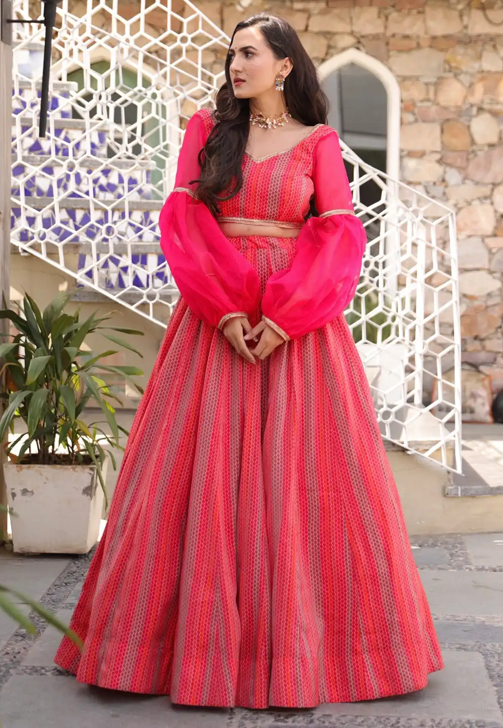 Pink Chanderi Lehenga Choli 233958