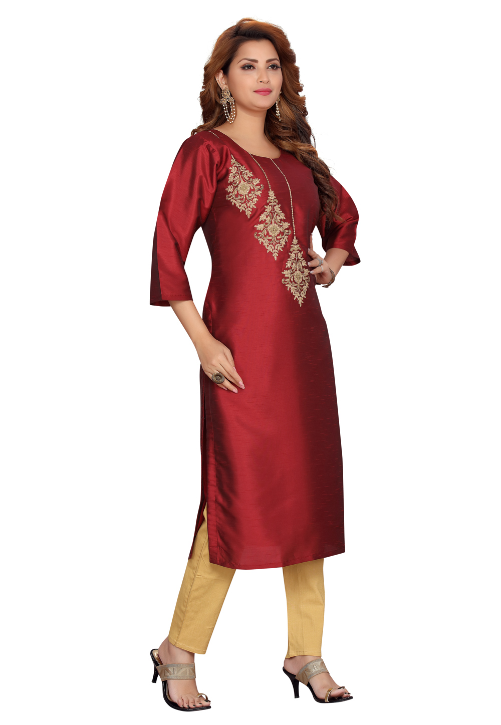 Maroon Silk Kurti 224450