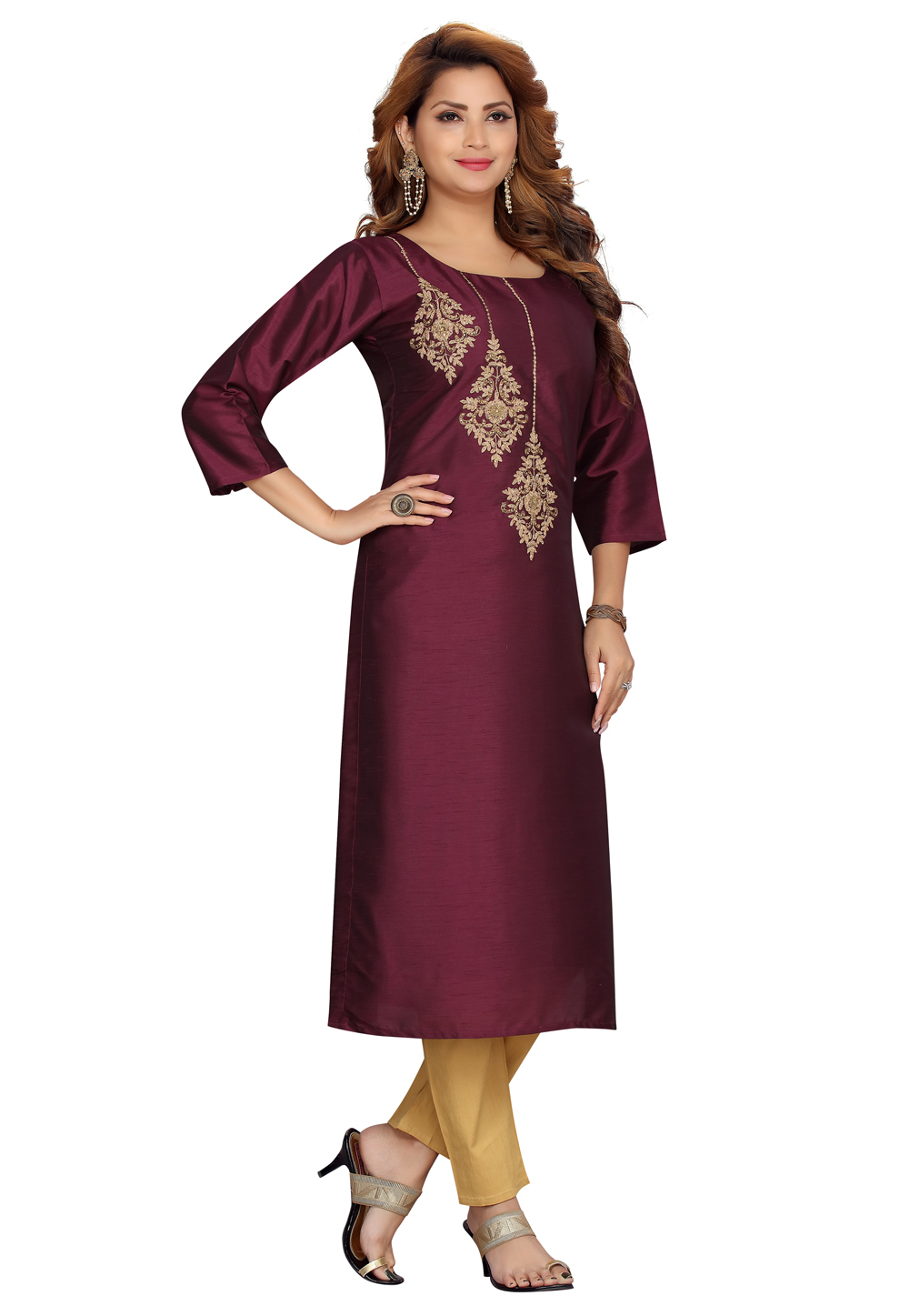 Purple Silk Kurti 224452