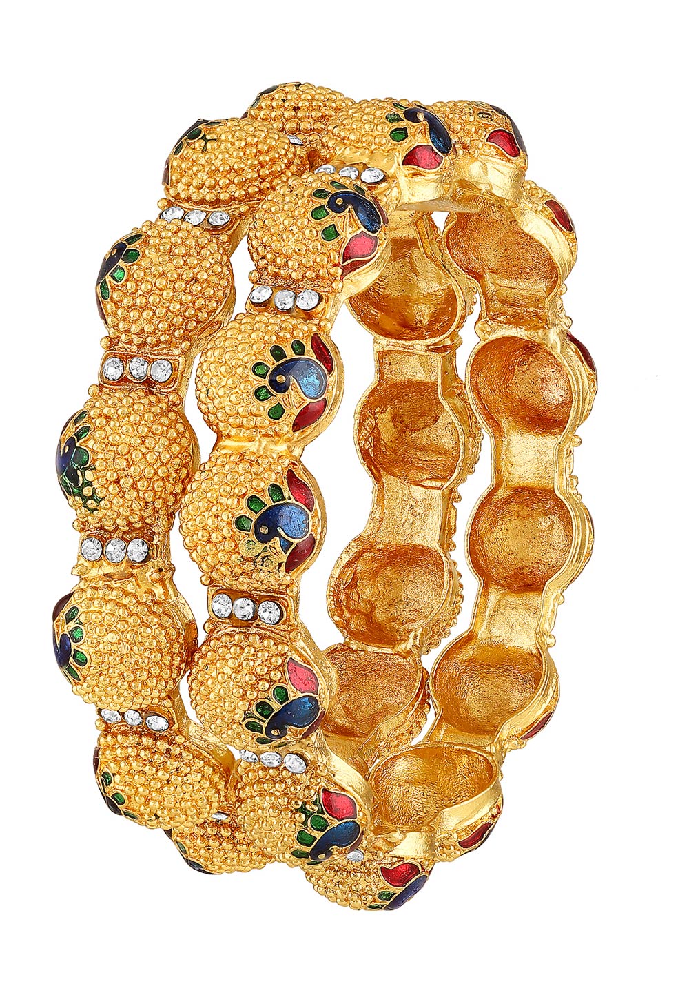 Golden Brass Kundan Bangle 191402