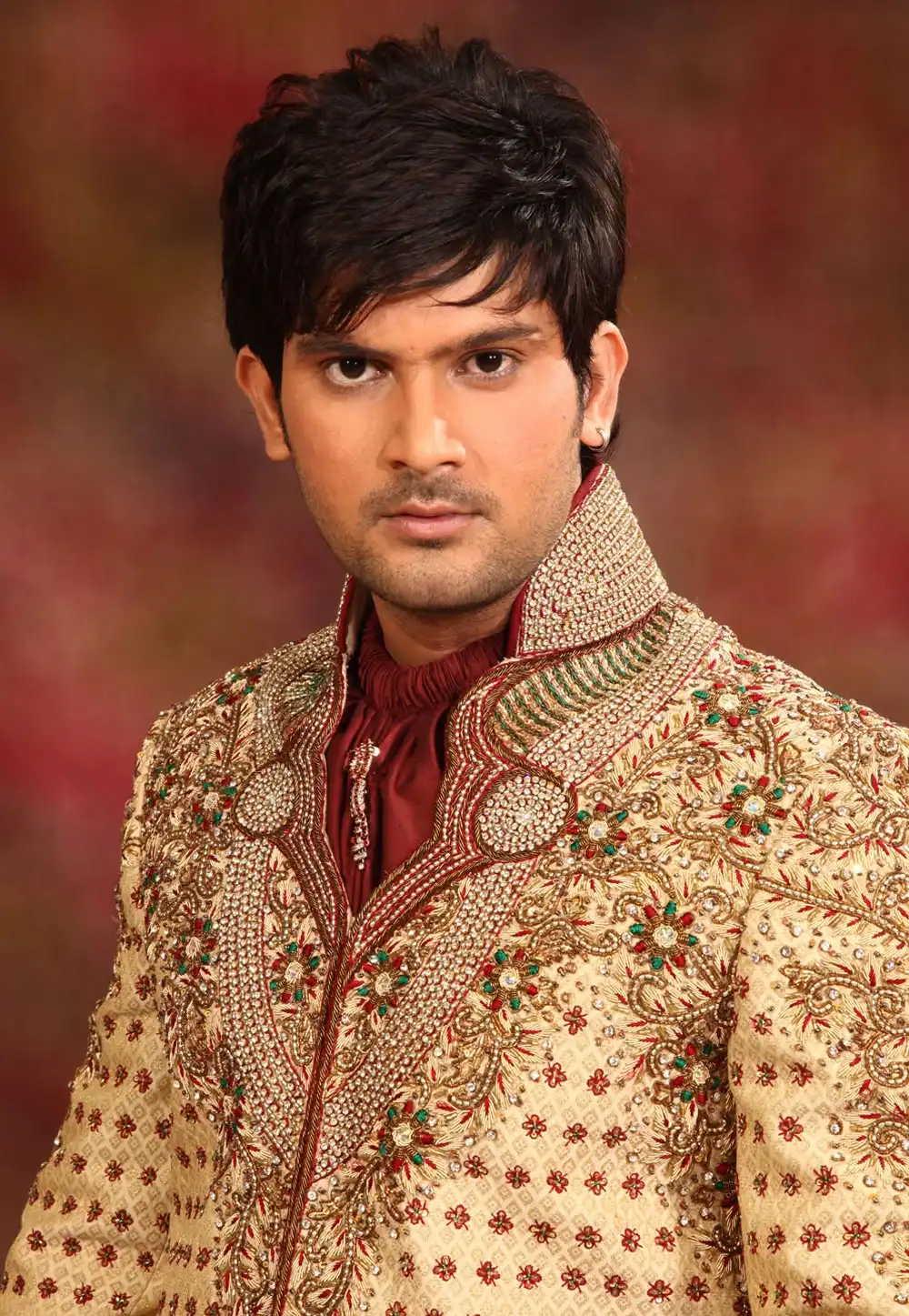 Golden Brocade Readymade Sherwani 204329