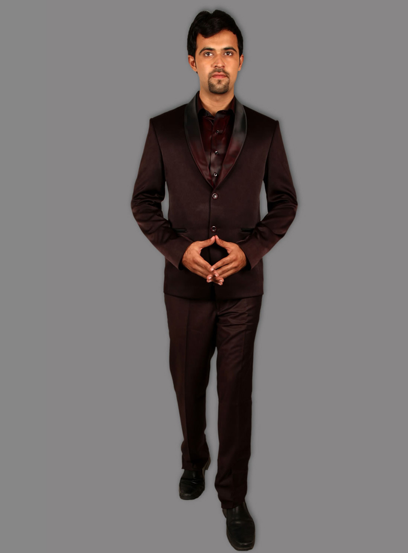 Brown Satin Tuxedos Suit 128044