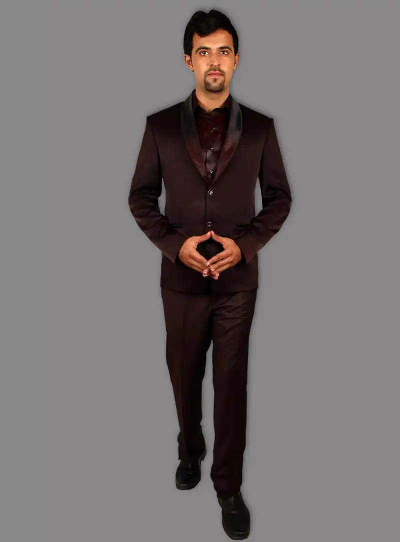 Brown Satin Tuxedos Suit 128044