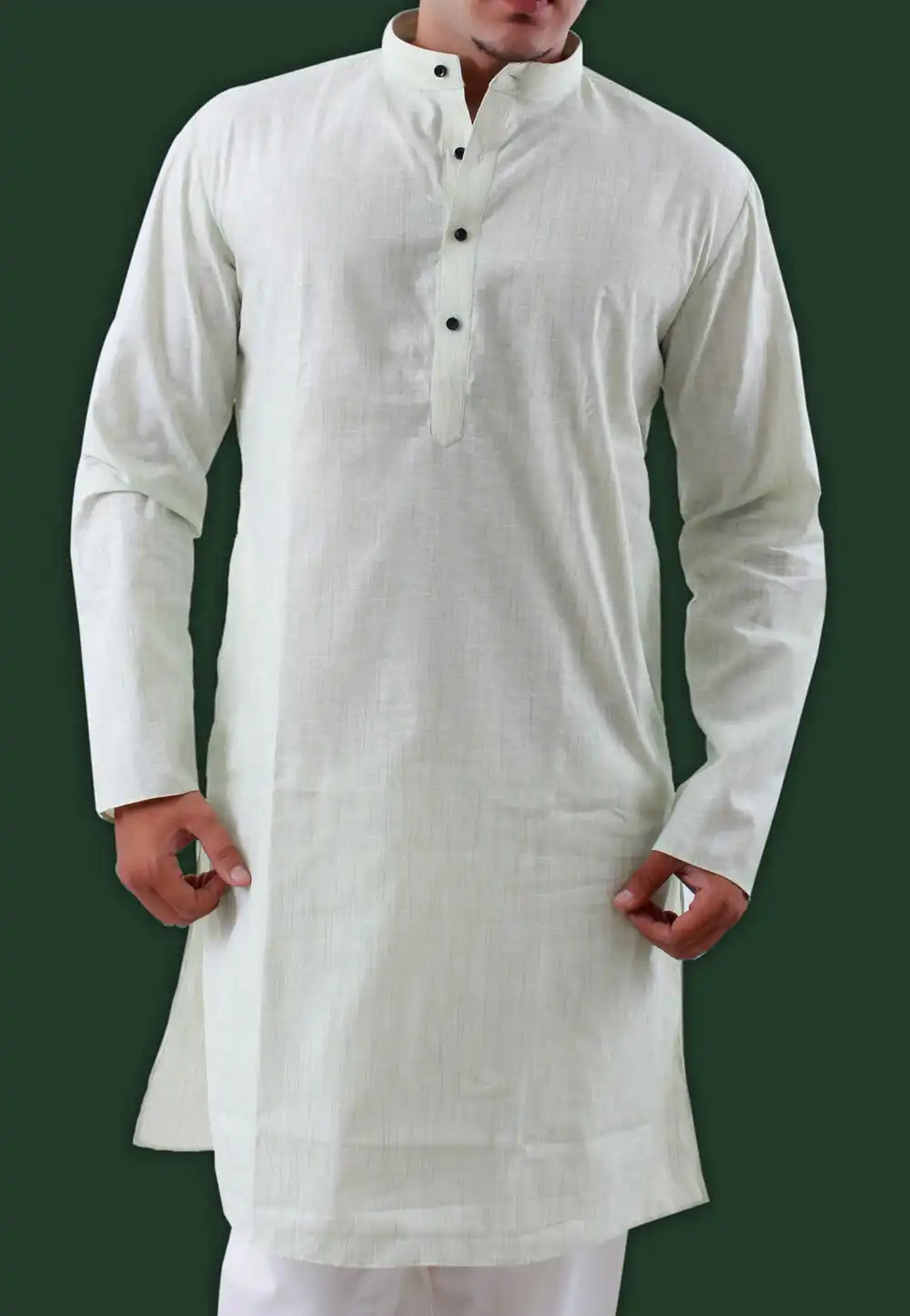 Light Green Cotton Readymade Kurta Pajama 203663