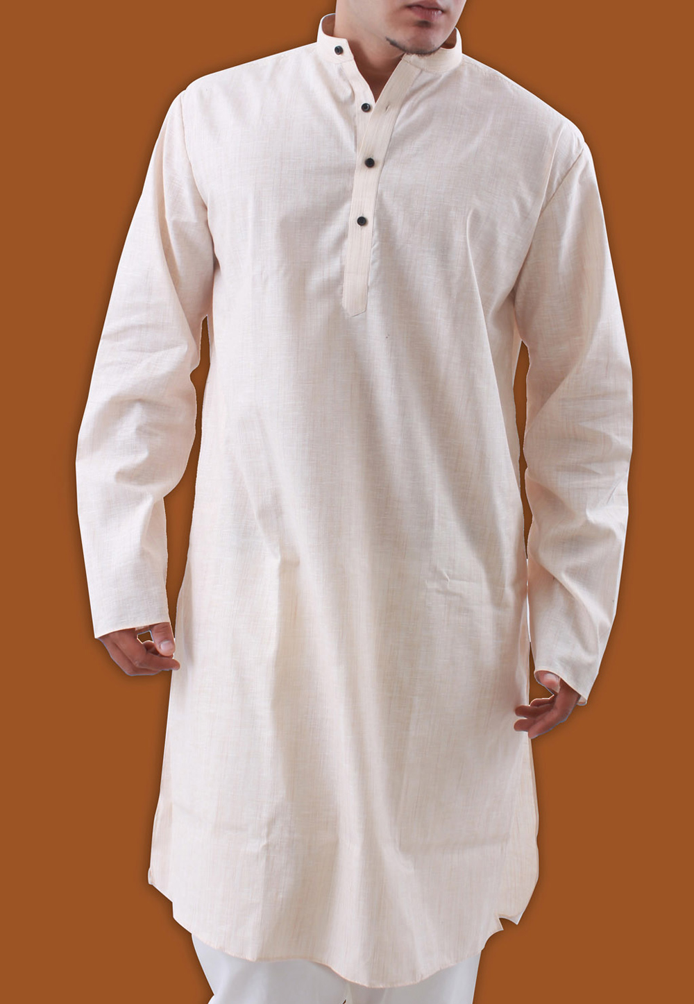 Peach Cotton Readymade Kurta Pajama 203664