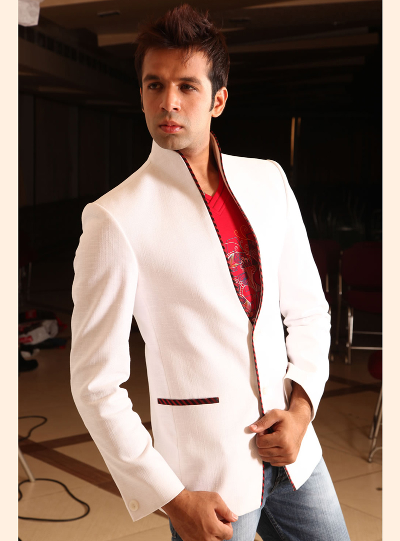 White Linen Readymade Blazer 124517