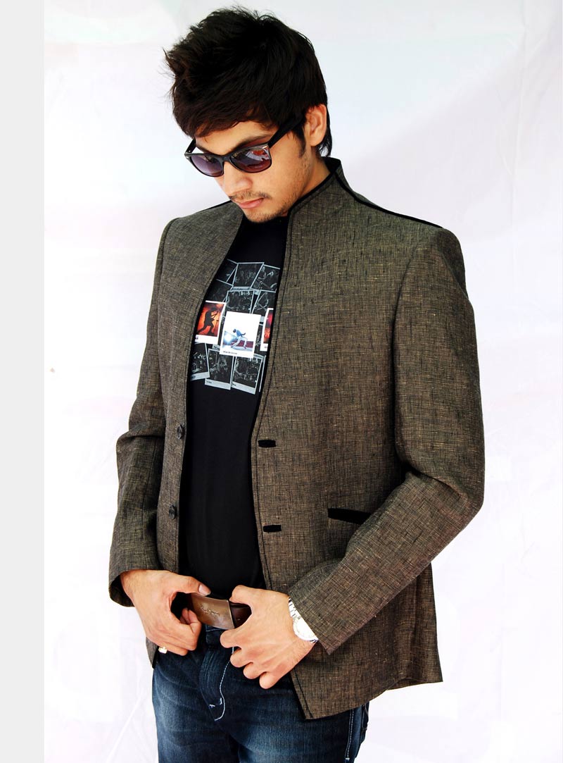 Beige Linen Readymade Blazer 124522