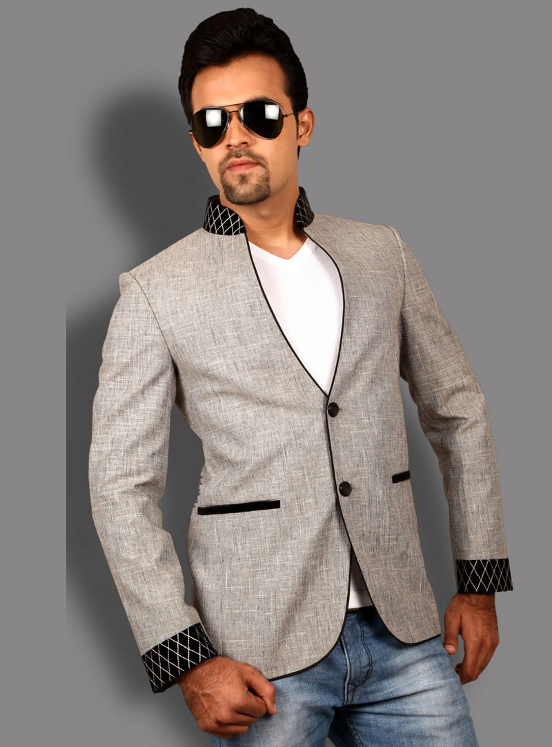 Off White Linen Readymade Blazer 124537