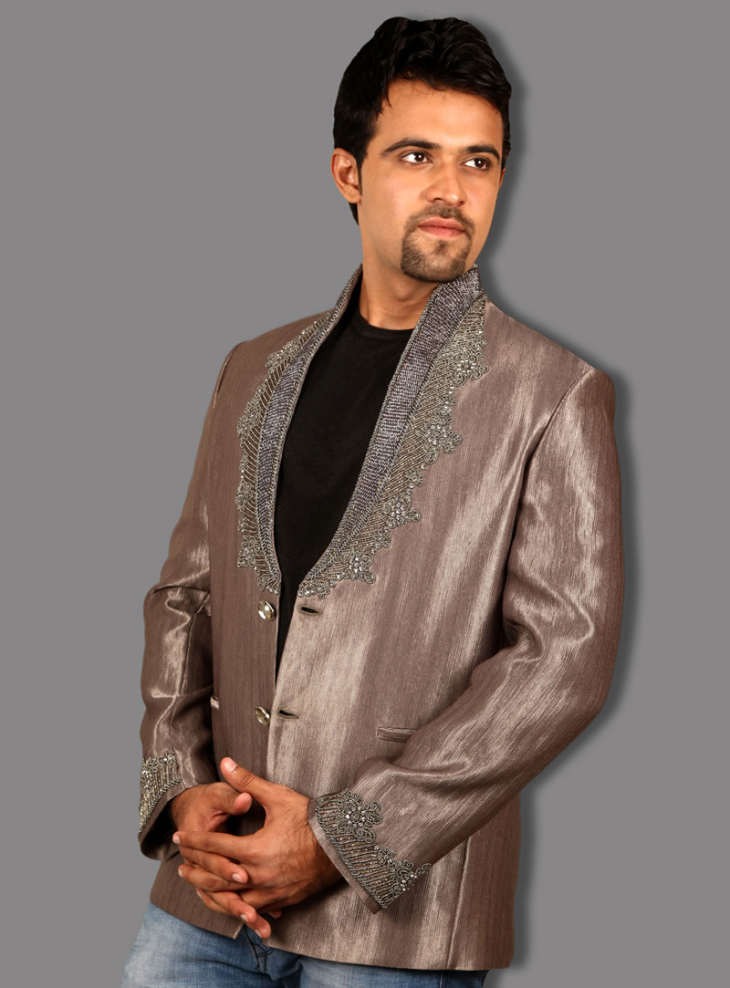 Brown Shimmer Readymade Blazer 124550
