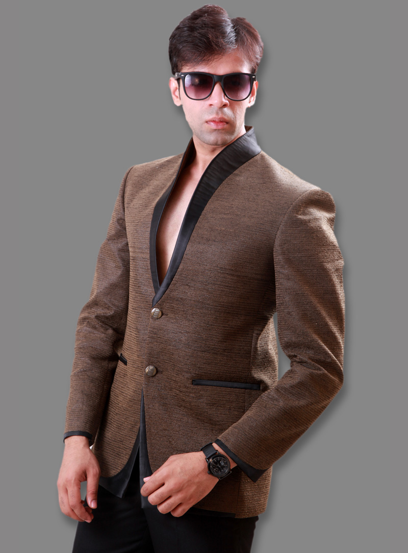 Brown Jute Readymade Blazer 124551