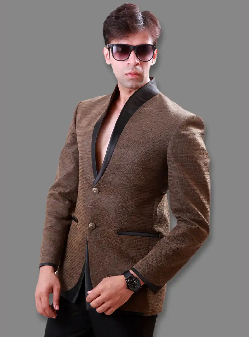 Brown Jute Readymade Blazer 124551