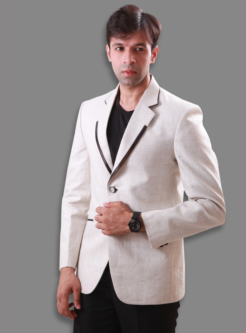 White Linen Readymade Blazer 124552