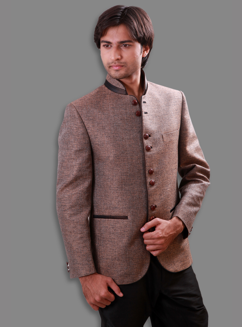 Brown Linen Readymade Blazer 124555