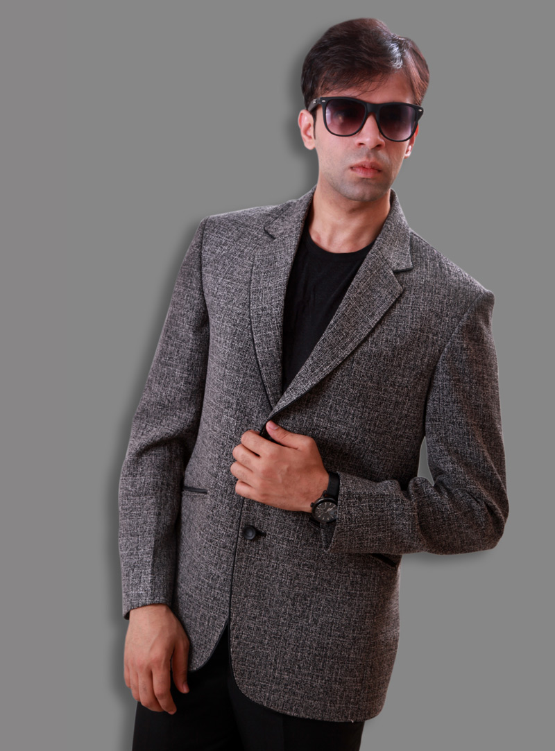 Grey Linen Readymade Blazer 124556