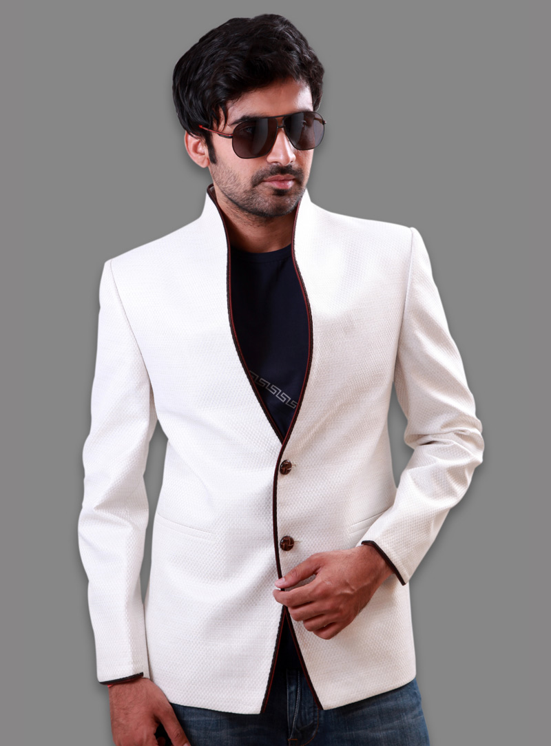 White Linen Readymade Blazer 124560