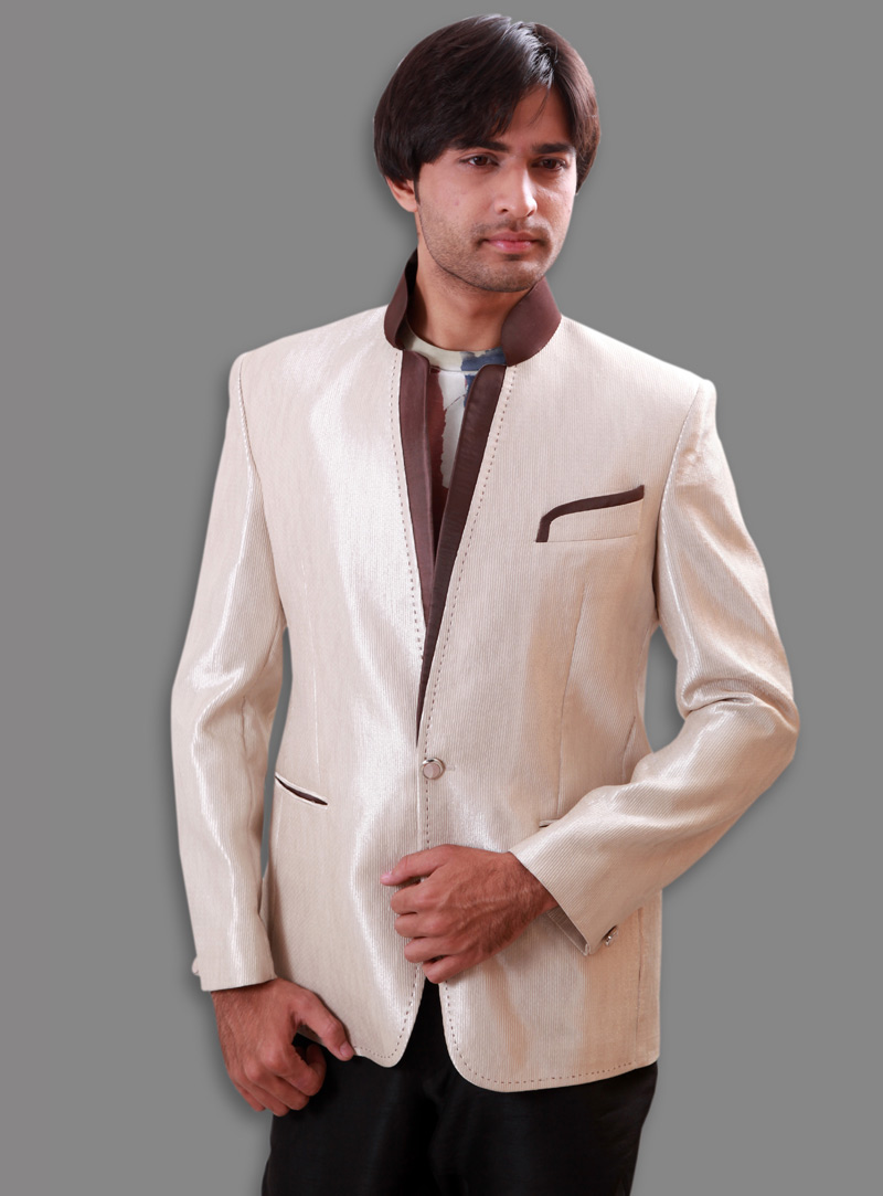 Beige Wool Readymade Blazer 124561