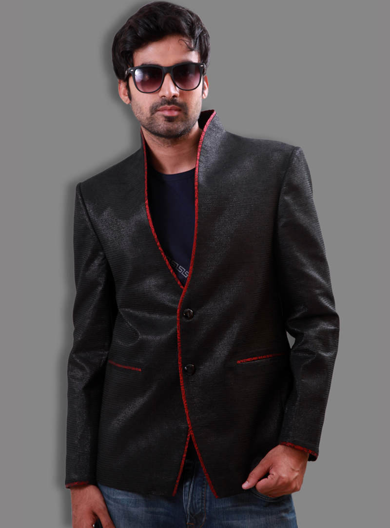 Black Jute Readymade Blazer 124564