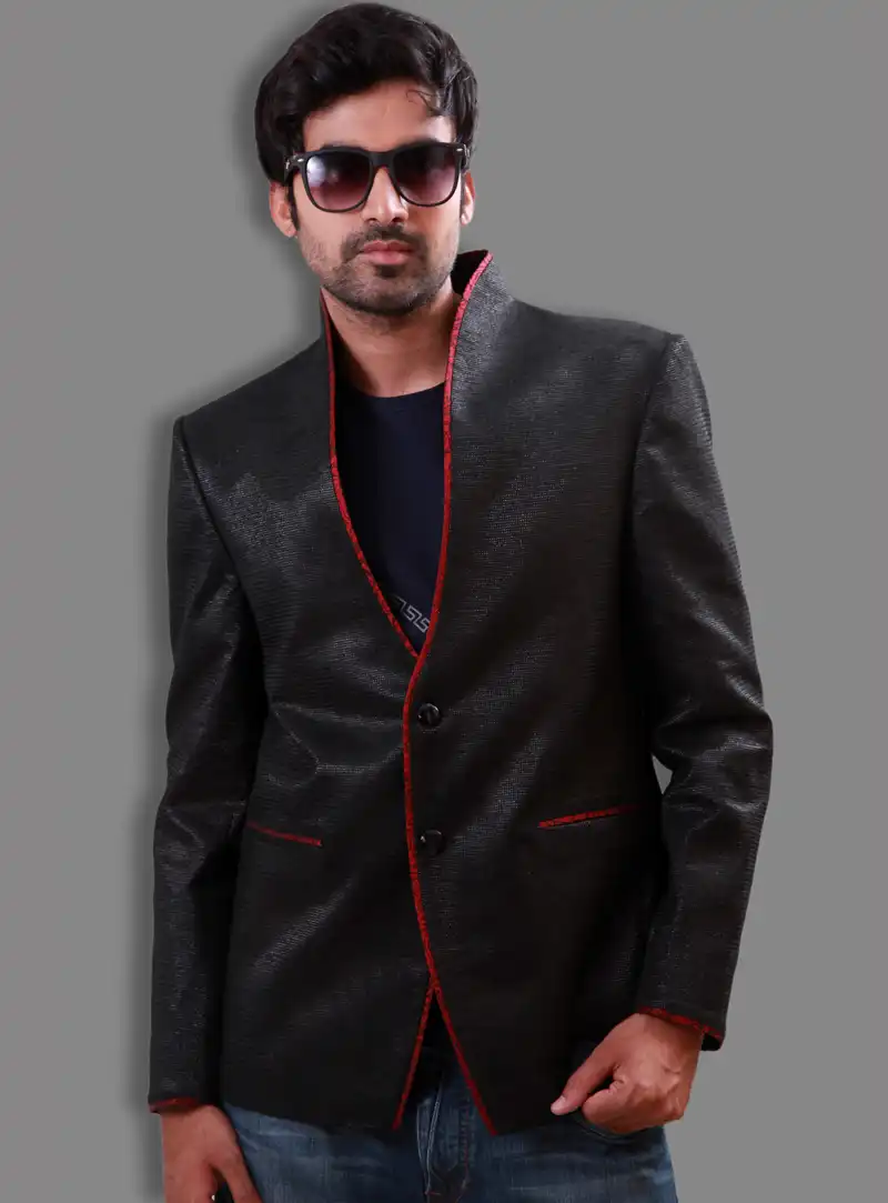 Black Jute Readymade Blazer 124564