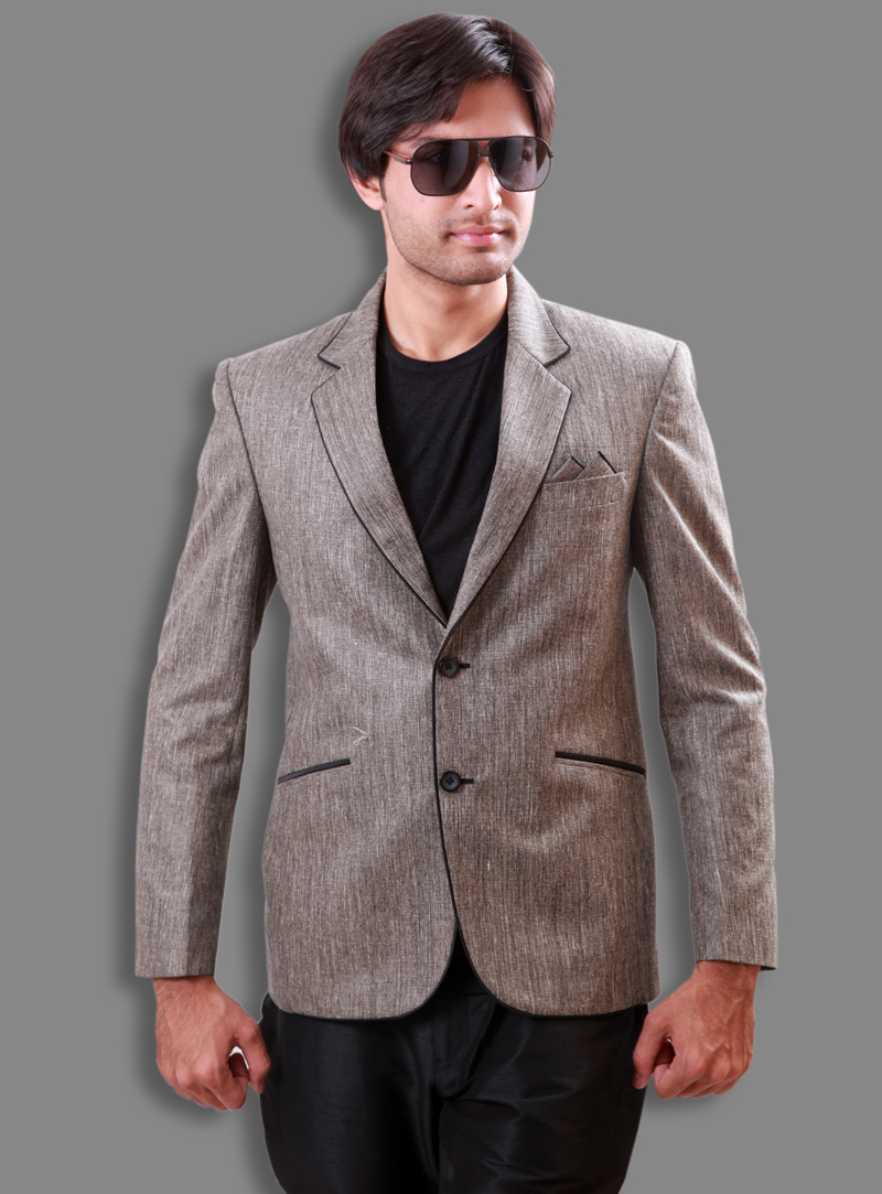 Beige Linen Readymade Blazer 124566